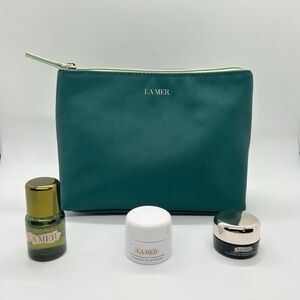 La Mer Skincare Travel Set – Brand New – 3pc + Cosmetic Bag – Luxury Mini Sizes